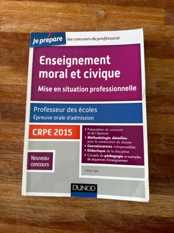 Livre enseignement moral et civique mise en situation professionnelle