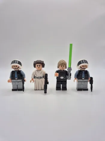 Figurines type lego Jedi Luke Skywalker Princesse Leia et 2 soldats Rebel star wars