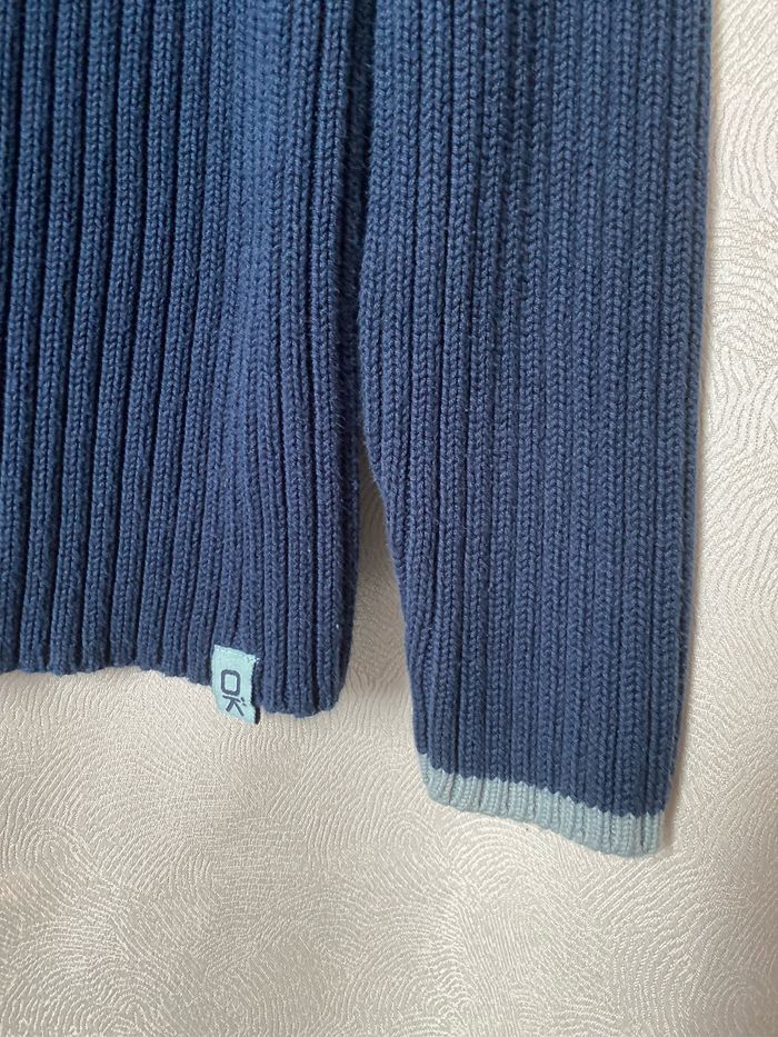 Pull côtes bleu marine coton acrylique 12 ans Okaidi - photo numéro 3