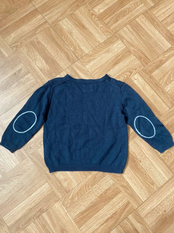 Sweat pull à col V bleu taille 12 mois Bou’Chou - photo numéro 3
