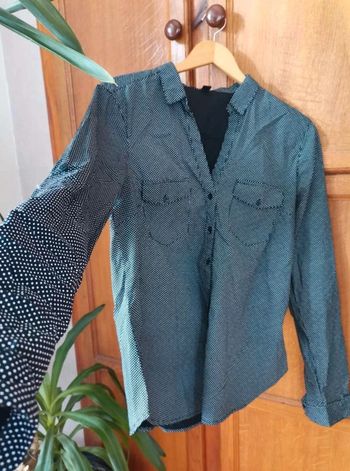 Chemise  blouse  femme  Jennyfer  taille L  marine  et petit  pois