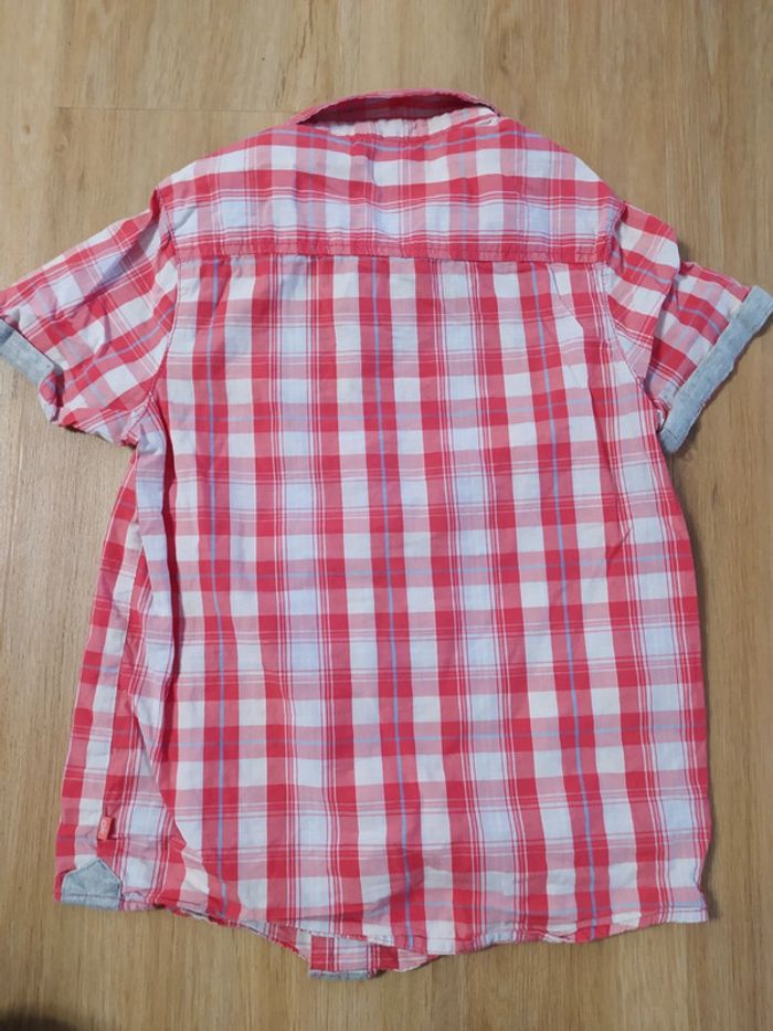 Chemise à carreaux Okaïdi 8 ans blanc rouge - photo numéro 3