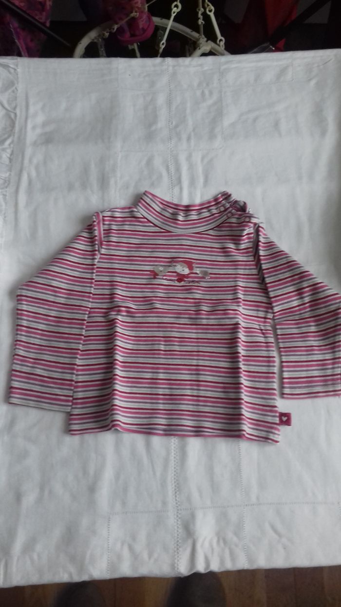 1 tee-shirt manche longue fille 18 mois - photo numéro 1