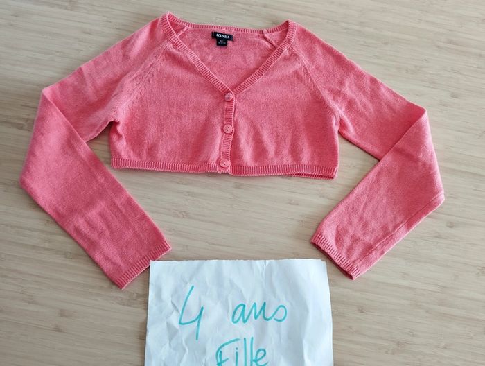 Boléro Kiabi corail 4 ans