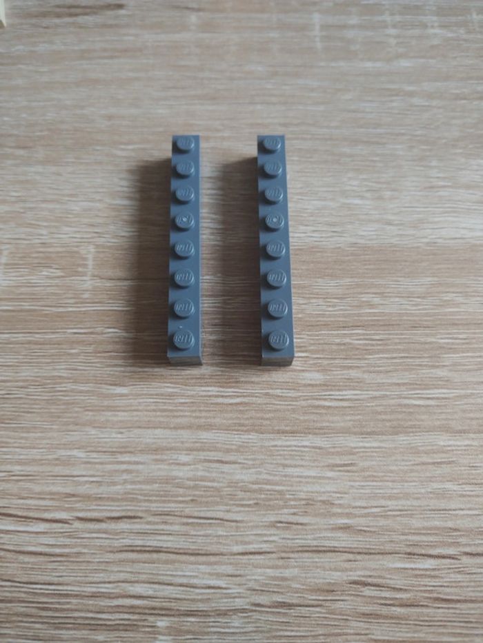 Lego 1x8 gris foncé lot de 2 - photo numéro 2