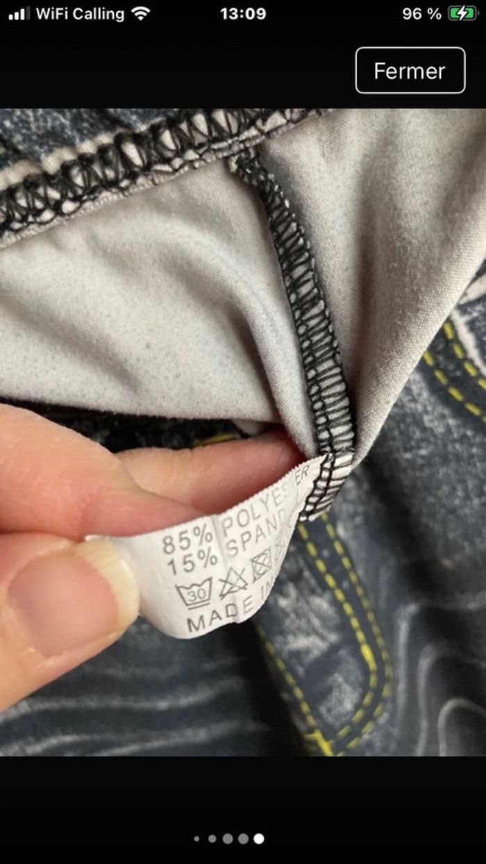Superbe legging jeans avec stickers style USA taille unique - photo numéro 8