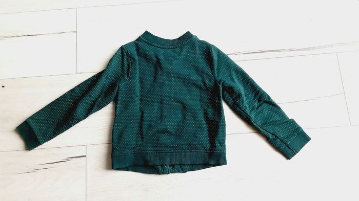 Vêtement fille gilet vert point doré Okaïdi 3 ans - photo numéro 3