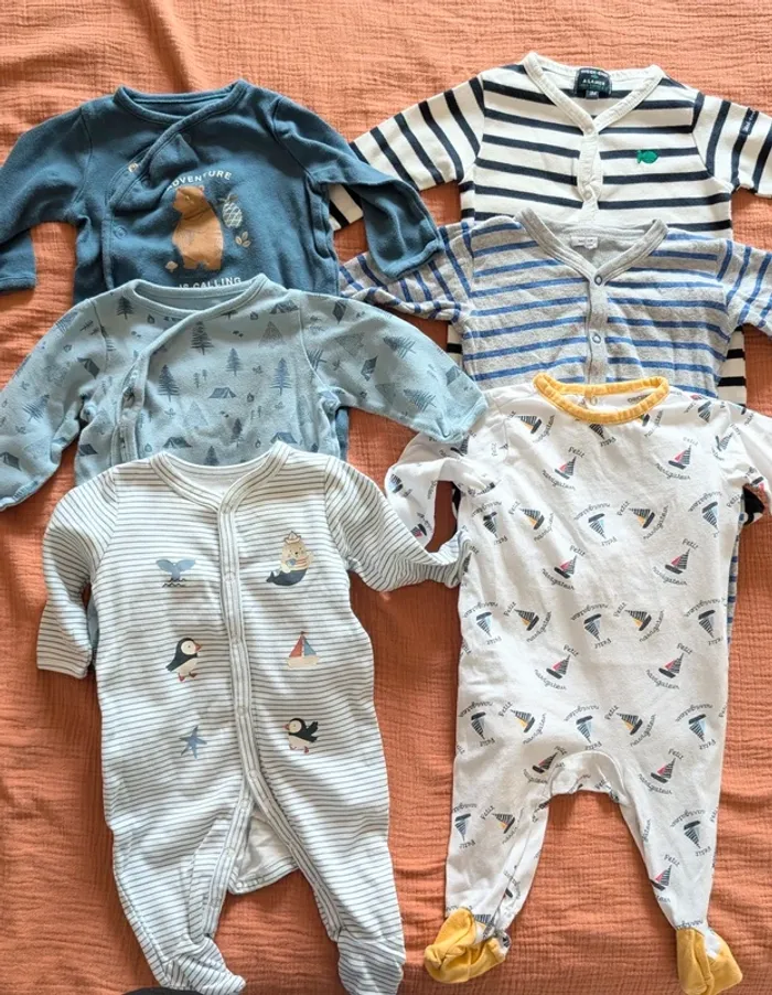Lot 6 pyjamas coton 3 mois