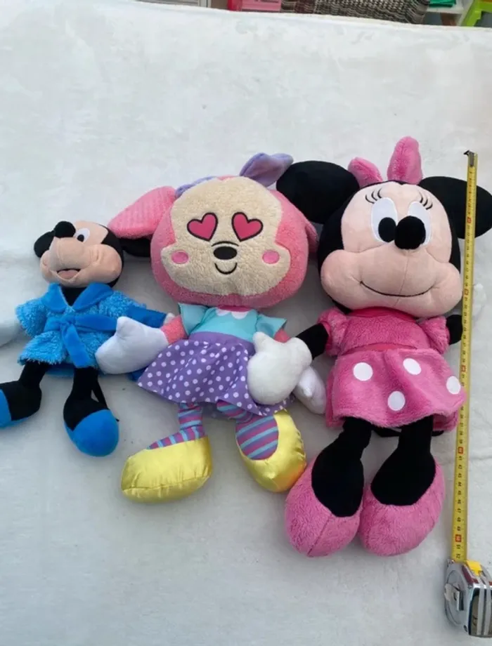 Lot de 3 peluches Minnie mickey Disney