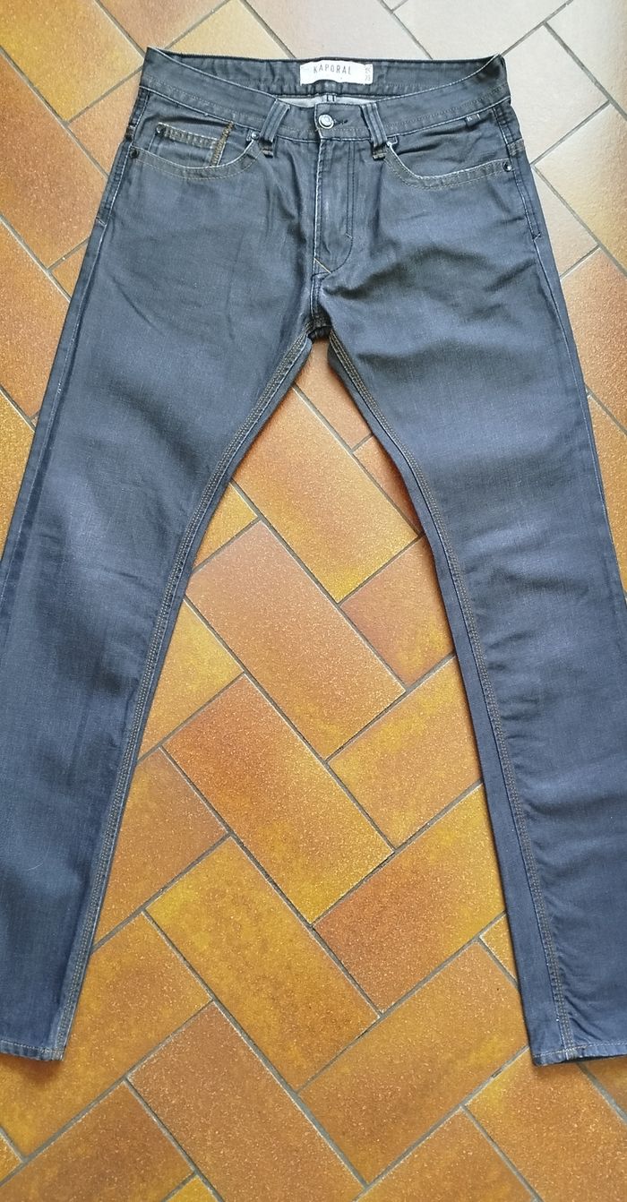 Jean Kaporal W29 Demi-slim gris foncé ciré Très Bon État