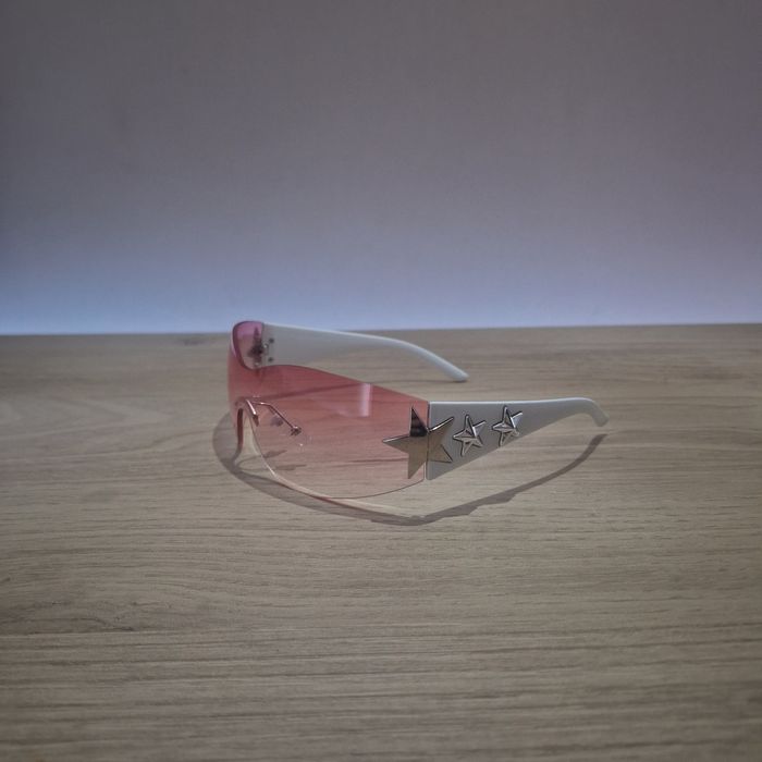 Lunettes de Soleil Étoile - Y2K Vintage 90s-2000s - Unisexe Sunglasses - Verres Teintés  Roses - photo numéro 3