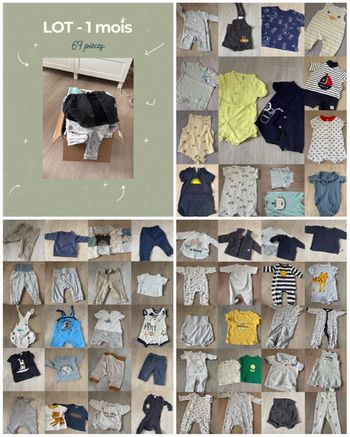 Lot 69 pièces - 1 mois garçon