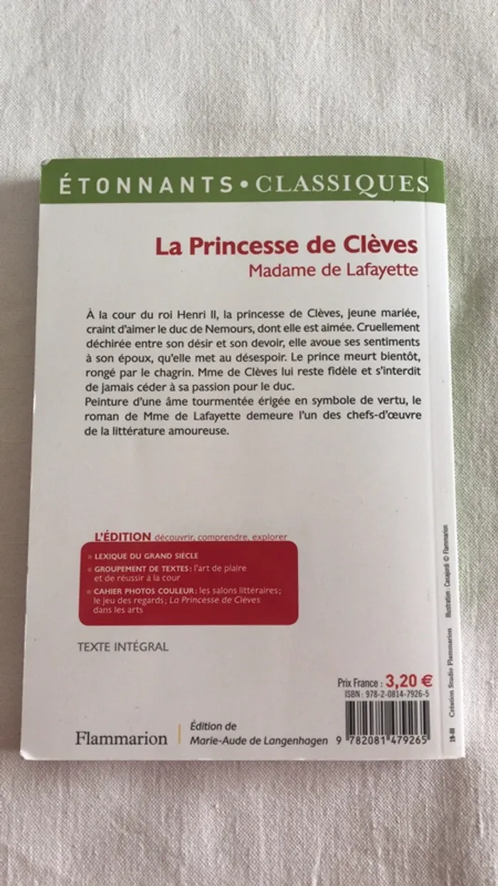 Madame de Lafayette - La princesse de Clèves - photo numéro 2