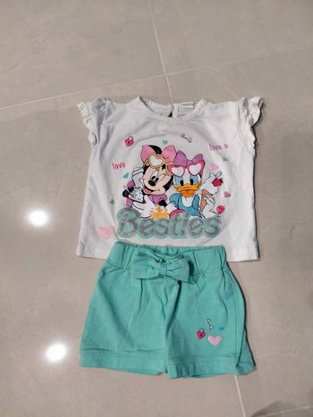 Ensemble t-shirt short Besties Disney Minnie Daisy taille 36 mois 3 ans