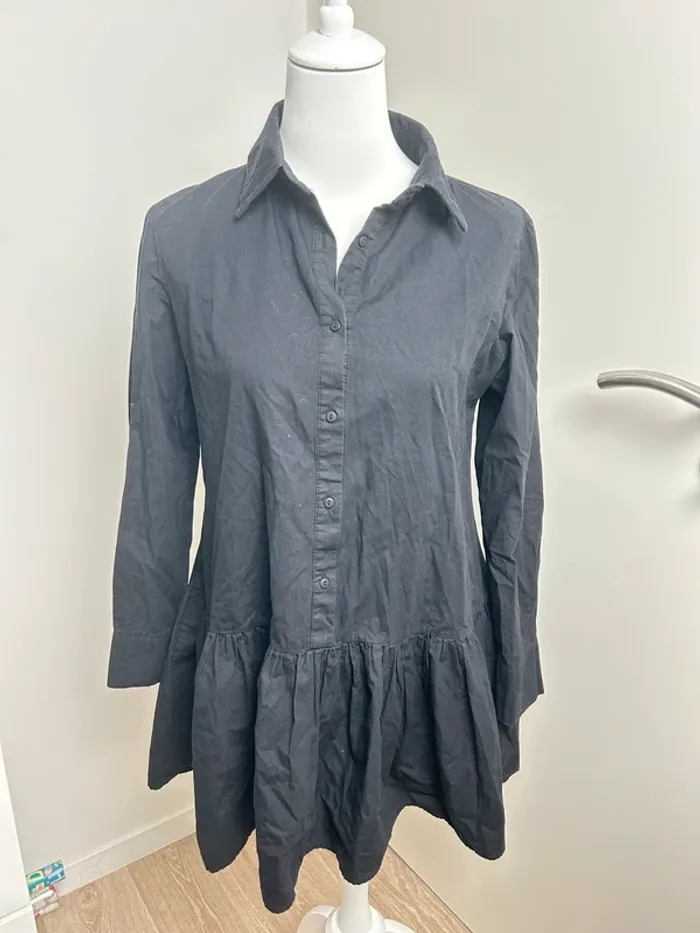 Robe chemise noire courte taille s/m