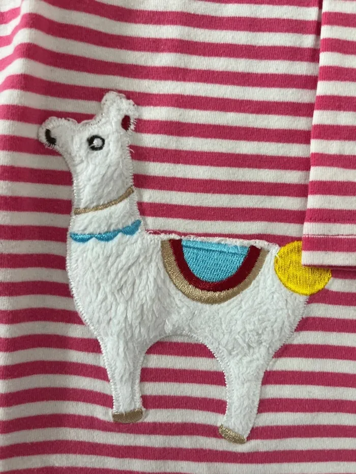 120/130 cm coton épais - robe Lama rayures - photo numéro 4