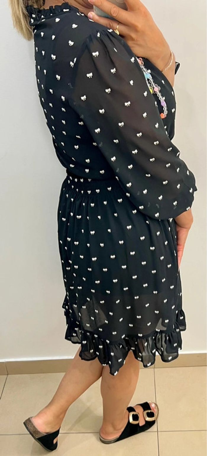 Robe Noire Brodée Maje Taille 40 - photo numéro 5