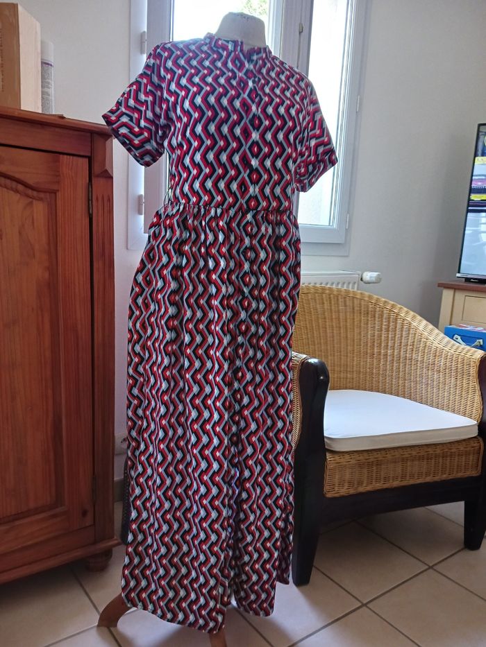 Robe longue vintage lilie rose T38 - photo numéro 4