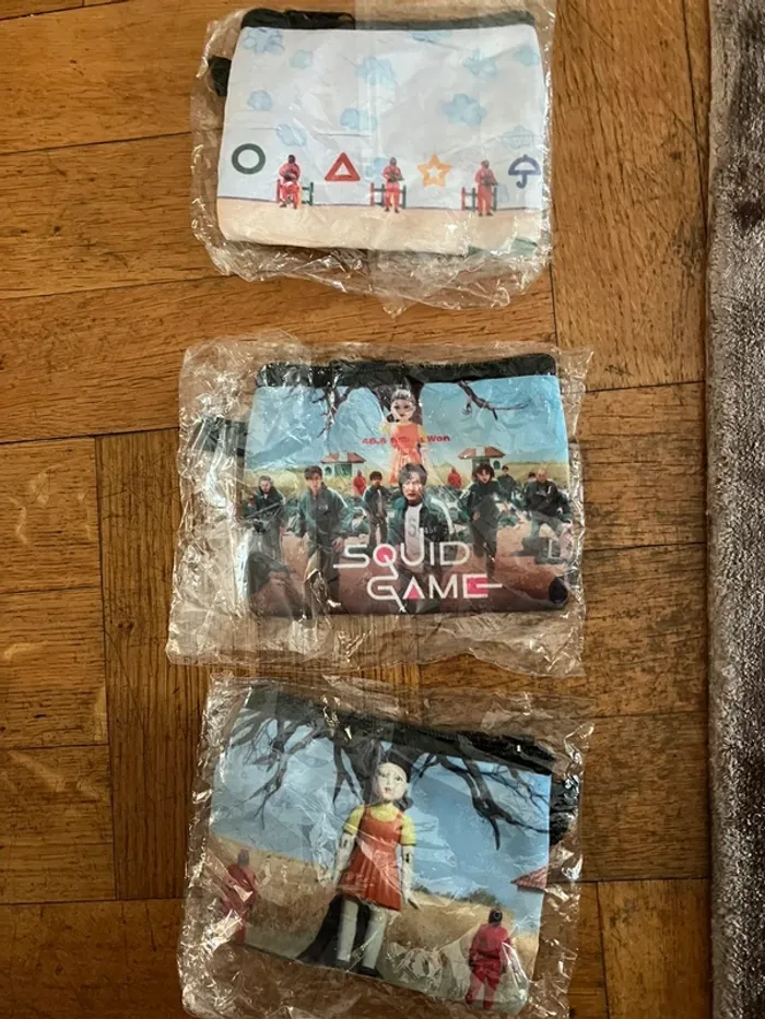 Lot de 3 pochettes zippées Squid Game - photo numéro 2