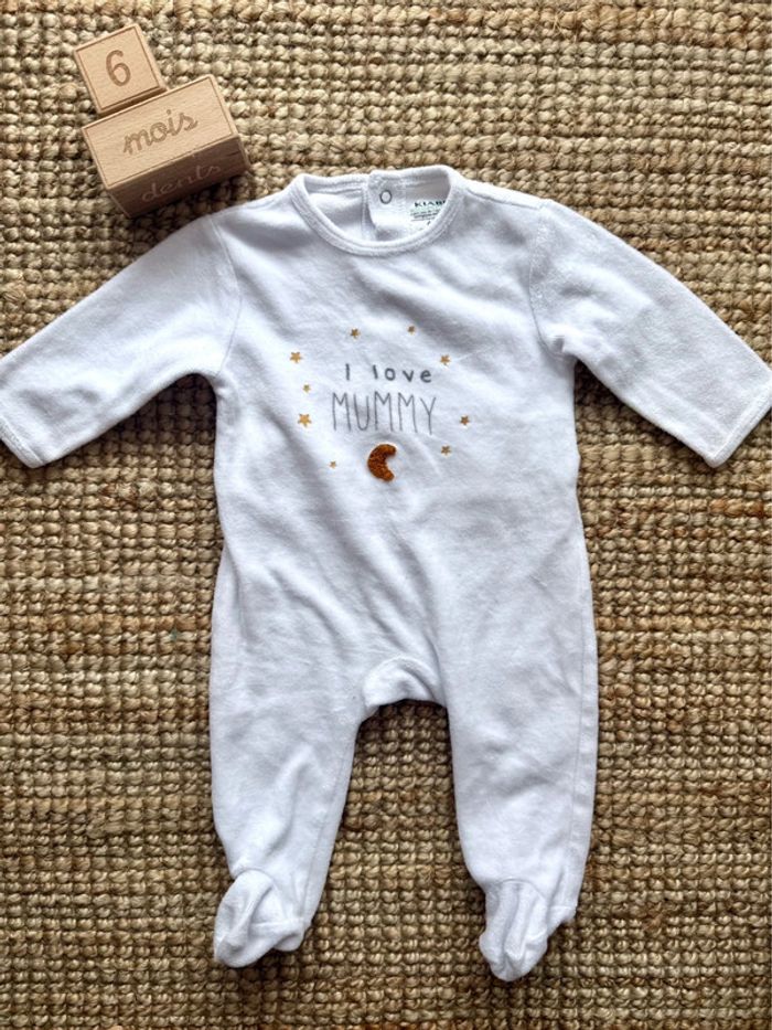 Pyjama velours Kiabi 6mois / 68cm