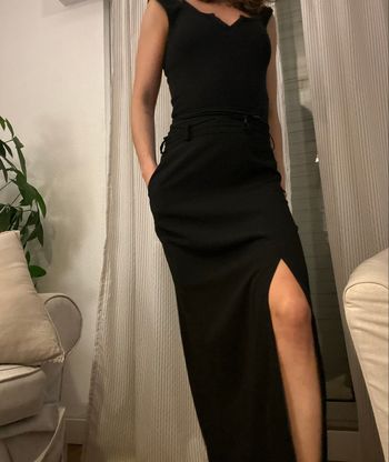 Jupe longue échancré élégante noir taille L