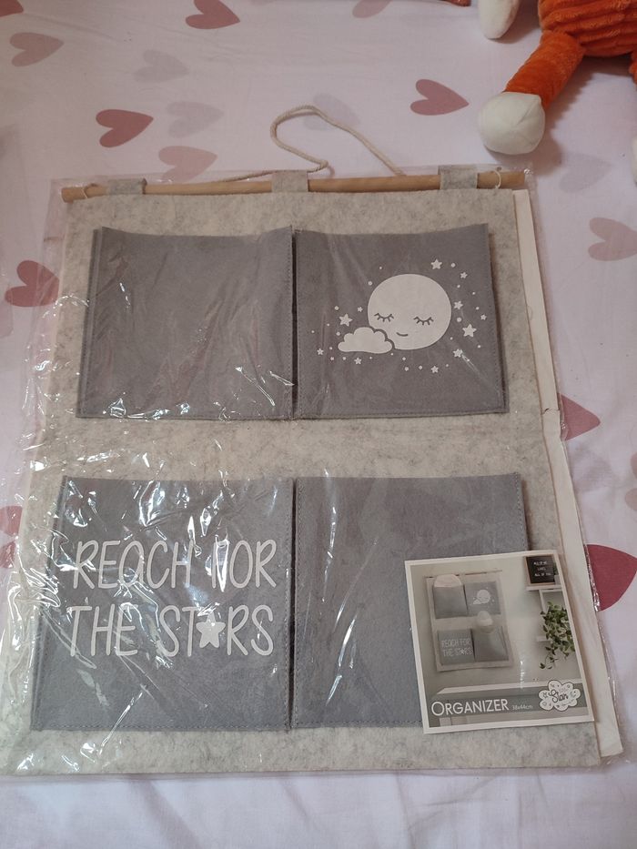 Lot de déco chambre bébé/enfant neuf - Gris clair et foncé - Nuage/Soleil - photo numéro 4