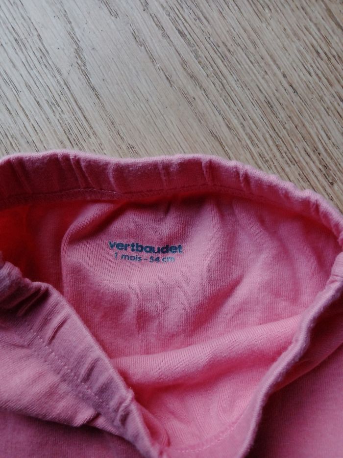 Legging bébé 1 mois avec pieds – Vertbaudet rose - photo numéro 3