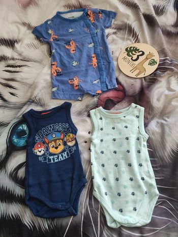 Lot de 2 body d'été et une grenouillère 3 mois