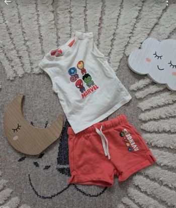 Ensemble marvel bébé été 3 mois 62cms