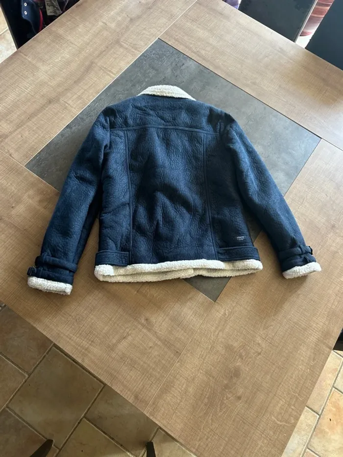 Blouson, veste aviateur femme, blouson bombardier bleu marine, taille S - photo numéro 3