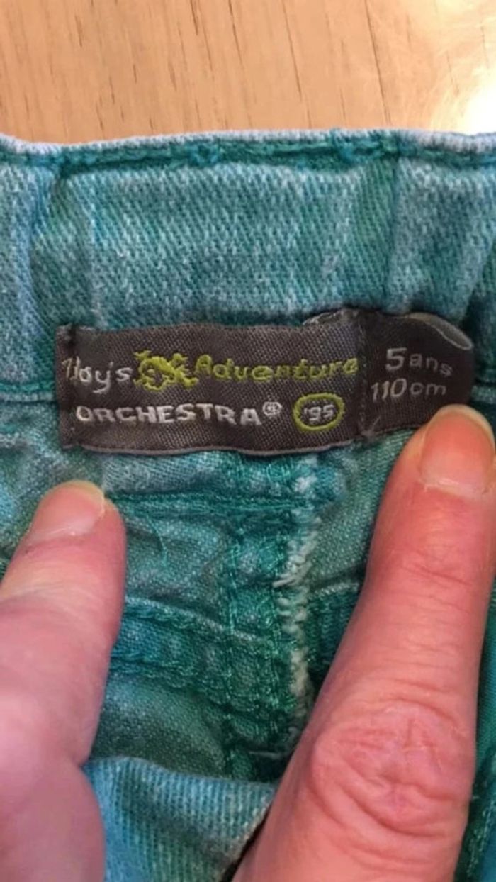 Short en jean orchestra turquoise 5 ans - photo numéro 4