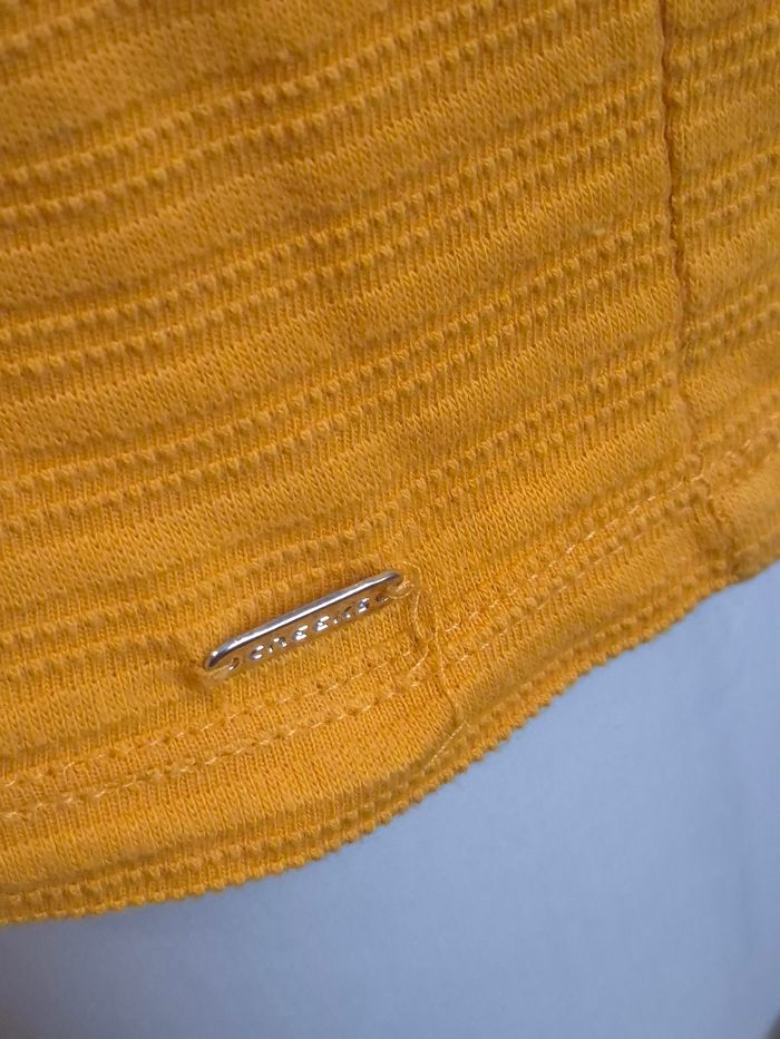 Joli T-shirt jaune moutarde texturé manches bouffantes Creeks femme TM / 38 - photo numéro 6