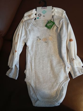 lot de trois bodies garcon manches longues 23 mois 