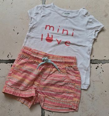 Ensemble haut Kiabi et short fille 18/24 mois
