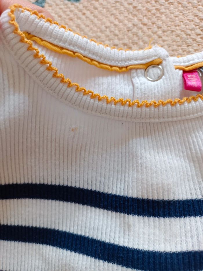 T-shirt marinière côtelé 24 mois orchestra - photo numéro 4