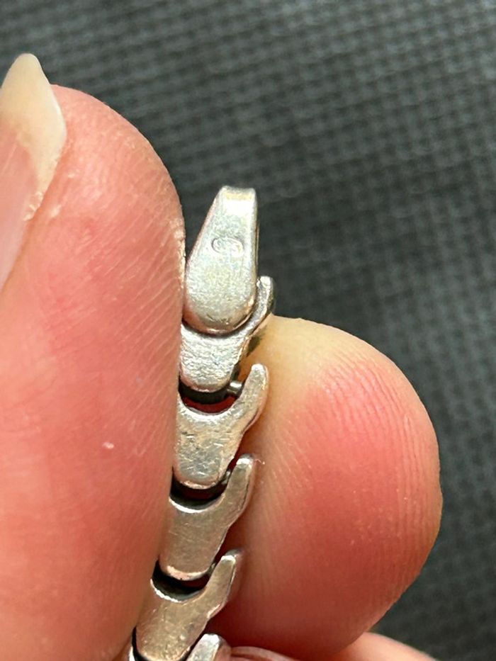 Beau bracelet en argent massif mixte TBE - photo numéro 5