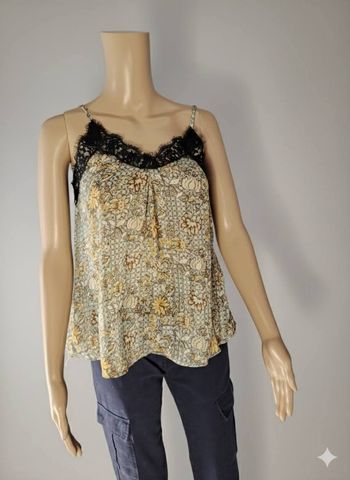 Top Caraco Fleuri Azara Paris - Détails Dentelle & Dorés - Neuf S/M