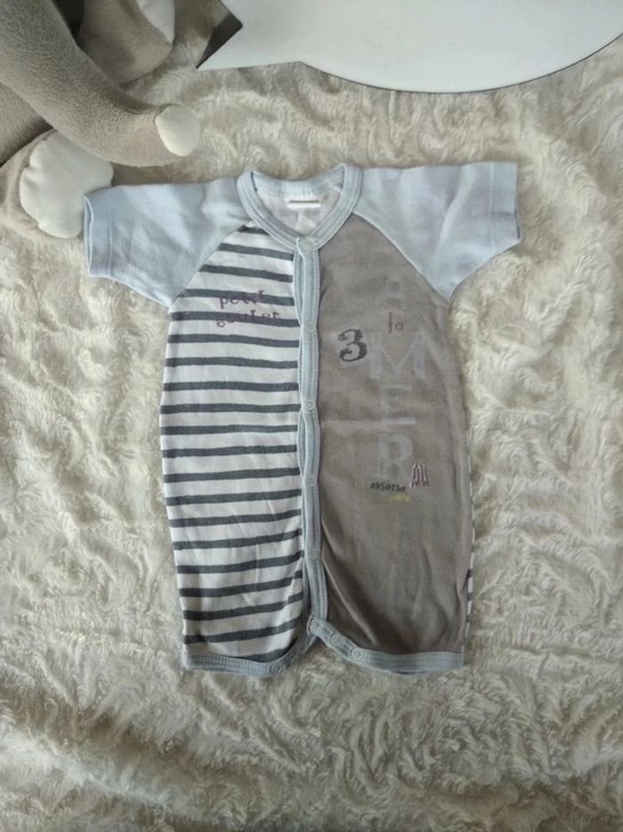 Barboteuse Combinaison été Garçon 6 mois "La mer" Absorba 100% coton - photo numéro 2