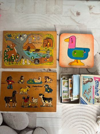 Lot puzzles bois vintage 