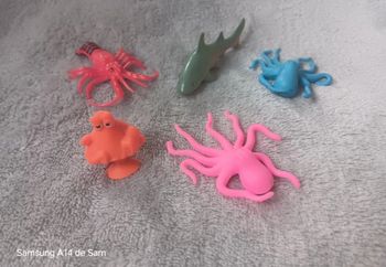 🐠 Lot de 5 Petits Jouets Figurine Animaux Marins en Plastique 🦀