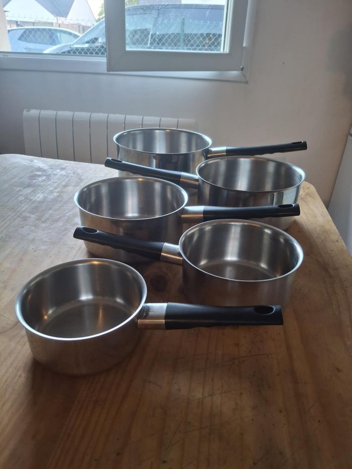 Batterie casseroles en inox 18/10 triplinox Letang et remy manches fixes - photo numéro 2