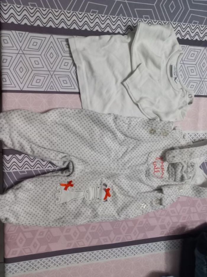 Lot 2 ensembles salopette et maillot bébé garçon