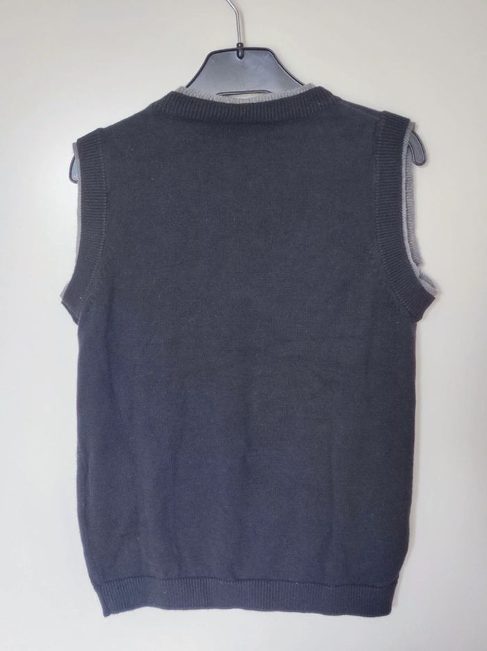 Gilet sans manche bouton gris foncé - photo numéro 4