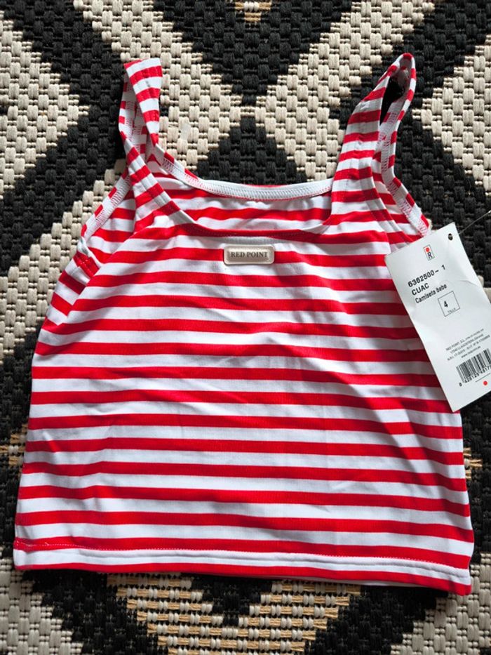 Haut de maillot de bain 4 ans neuf red point - photo numéro 3