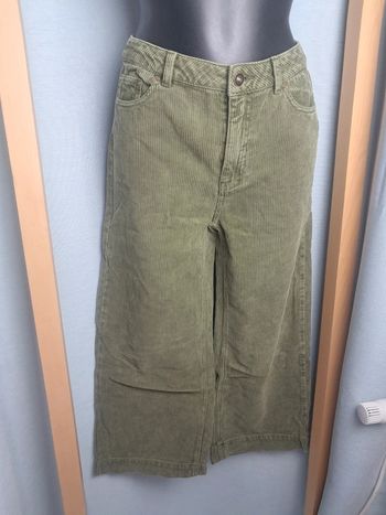 Maison 123 pantalon velour kaki jambes larges T 36