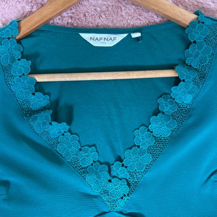 👚 Haut Naf Naf Taille XS – Vert Turquoise 💚 - photo numéro 2