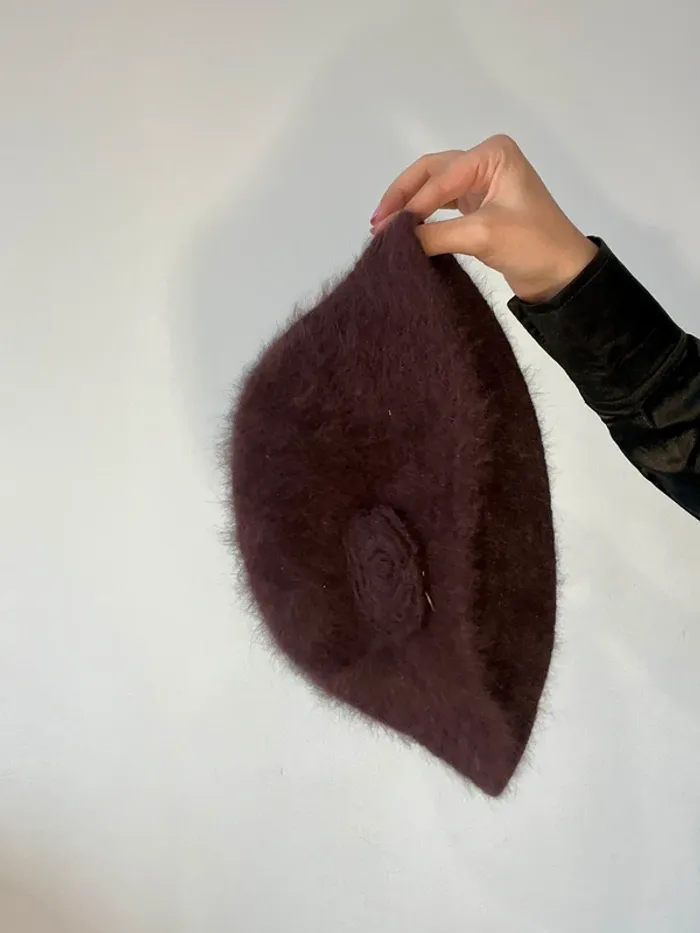 Chapeau vintage marron en angora tout doux 🤎 - photo numéro 3