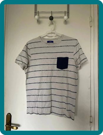 T-shirt blanc cassé rayures