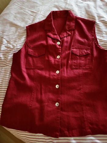 Chemisier lin rouge t 42 made in india