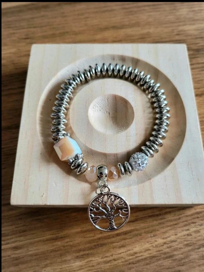 Lot 4 bracelets perles bohème – arbre de vie, aile, pompon – style zen ethnique mixte unisexe - photo numéro 8